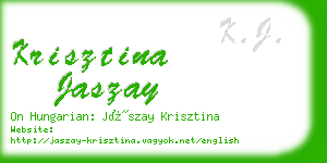 krisztina jaszay business card